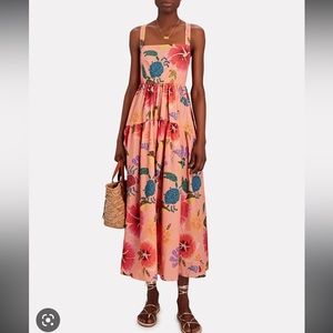 Farm Rio Floral Sea Poplin Midi Dress M